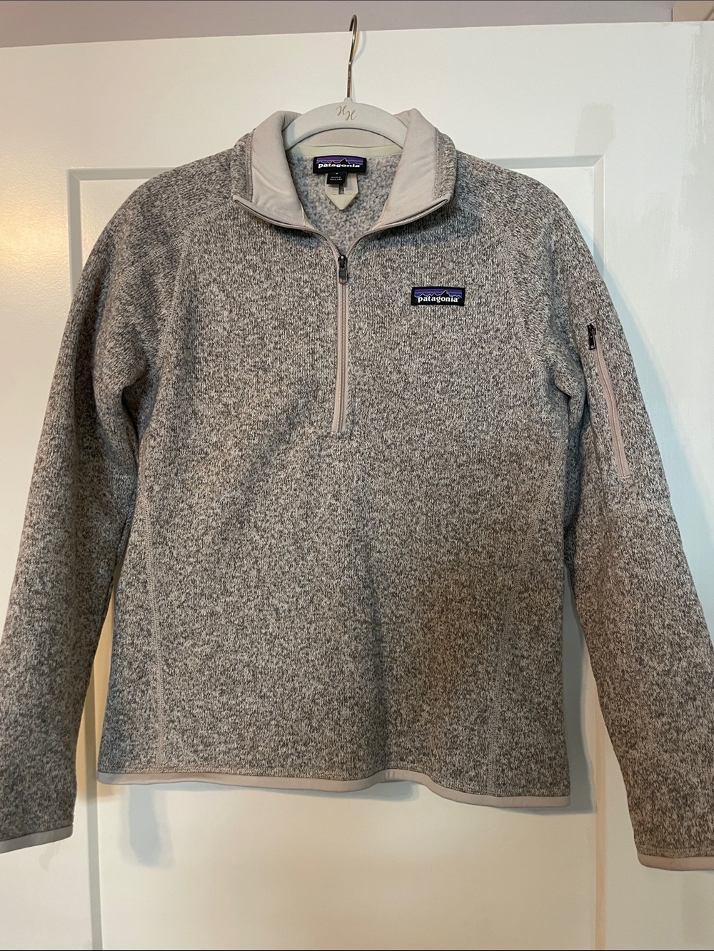 Patagonia Light Gray Heather Quarter-Zip Fleece Pullover